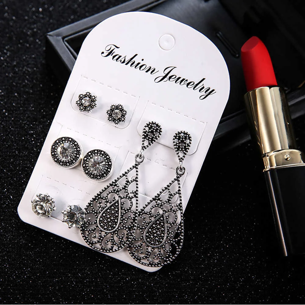 Meyfflin Frauen Kristall Ohrringe für Frauen Boucle D'oreille Schmuck Böhmischen Stud Ohrring Set Grün Tröpfchen Brincos 5 Pairs – Detail 27