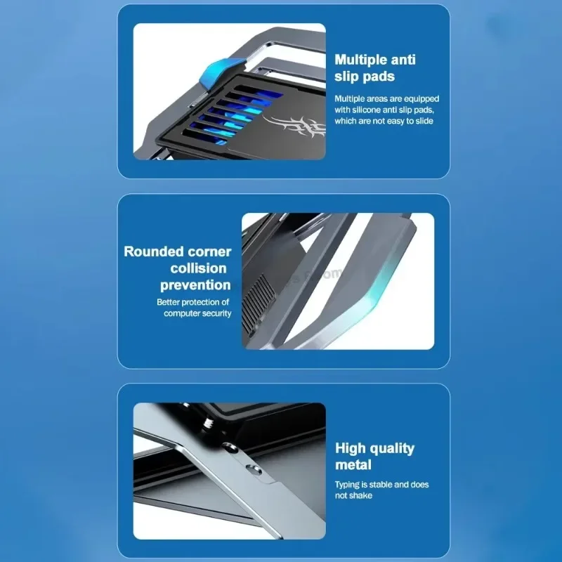 Support de refroidissement pour ordinateur portable de 11 à 17,3 pouces, 20 supports de refroidissement à semi-conducteurs, angle réglable_voghion.com