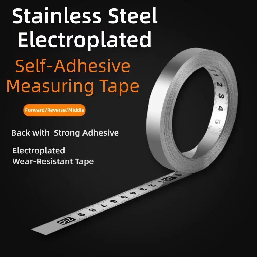 Durable Self-Adhesive Stainless Steel Measuring Tape - 12MM Width, Metric Scale