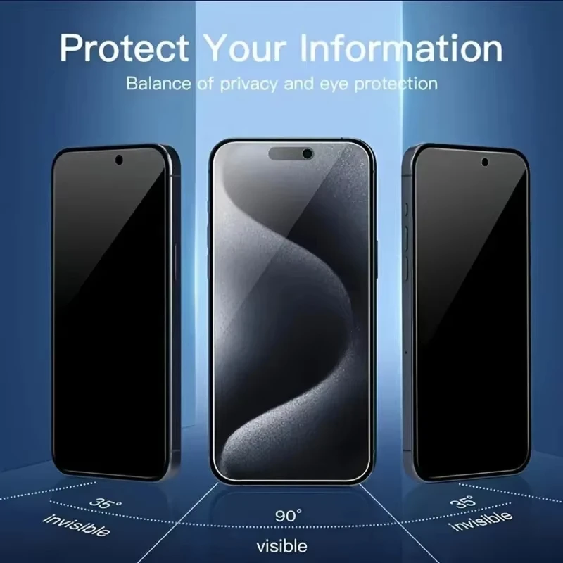 Unlock Privacy Anti-Spy Tempered Glass Screen Protector - Easy Install, 1-4pcs