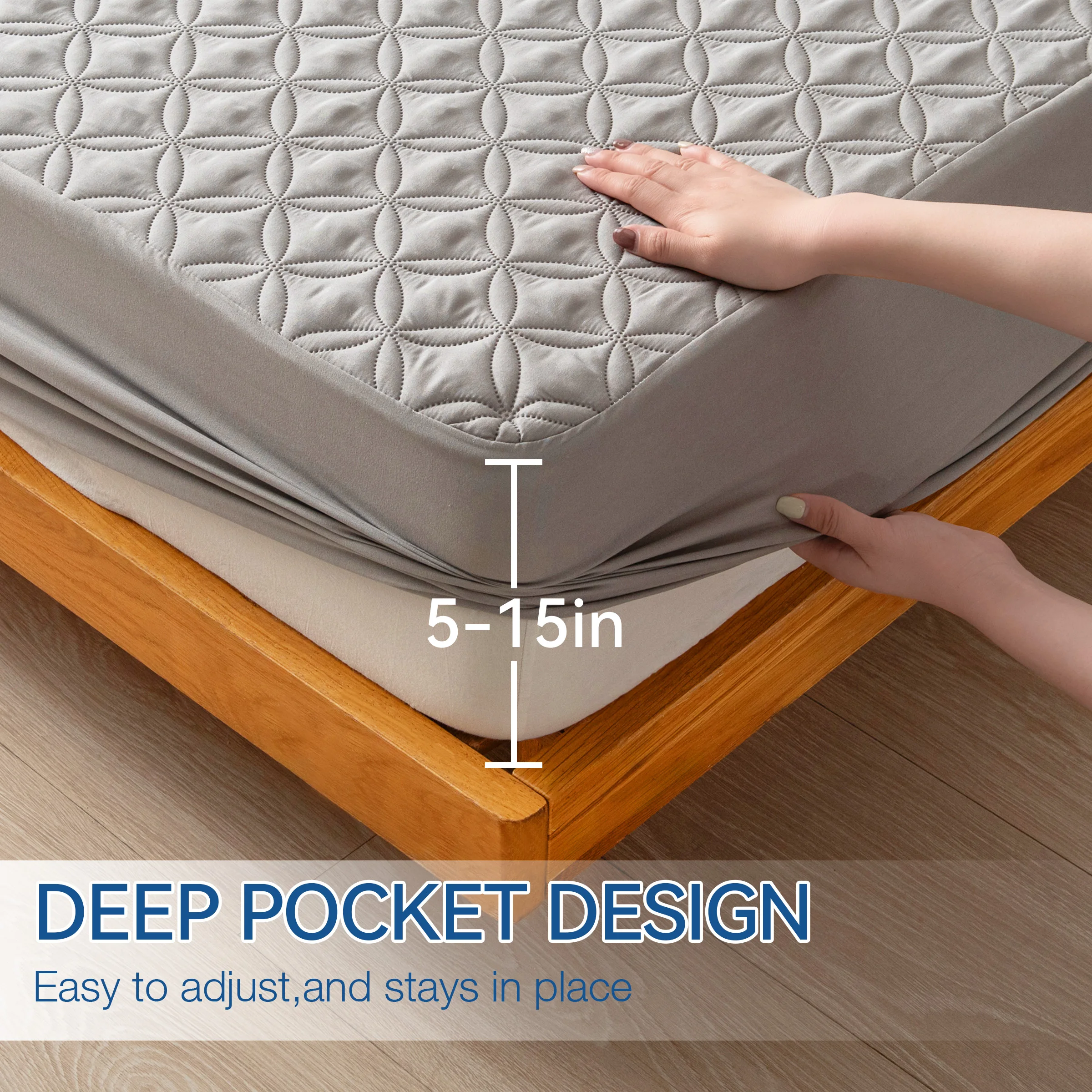 Deluxe Quilted Waterproof Mattress Protector - Noiseless & Breathable with Deep Pocket Design