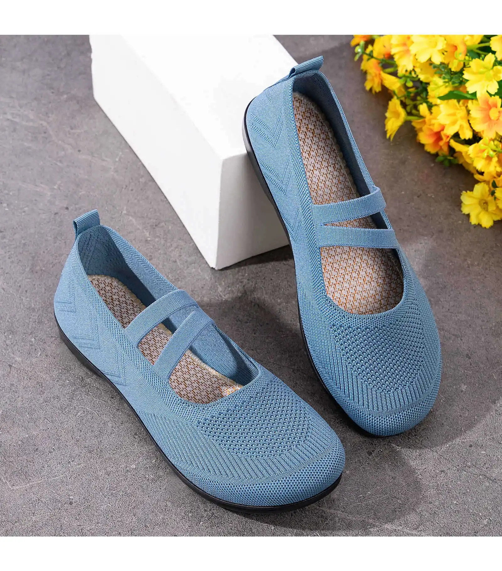 أحذية نسائية خفيفة الوزن من النسيج الشبكي، أحذية باليه كاجوال، أحذية ماري جين، أحذية مسطحة للسيدات، أحذية صيفية