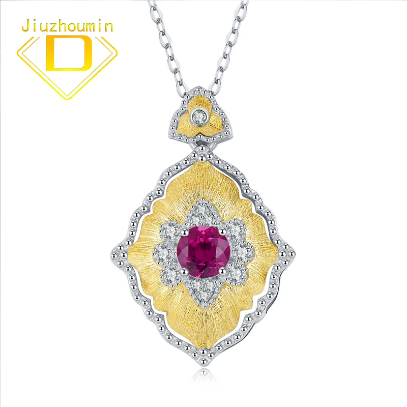 

Natural Garnet Pendant Necklace for Women S925 Sterling Silver Unique Design Fine Jewelry New Gemstone Necklace Gifts for Girls