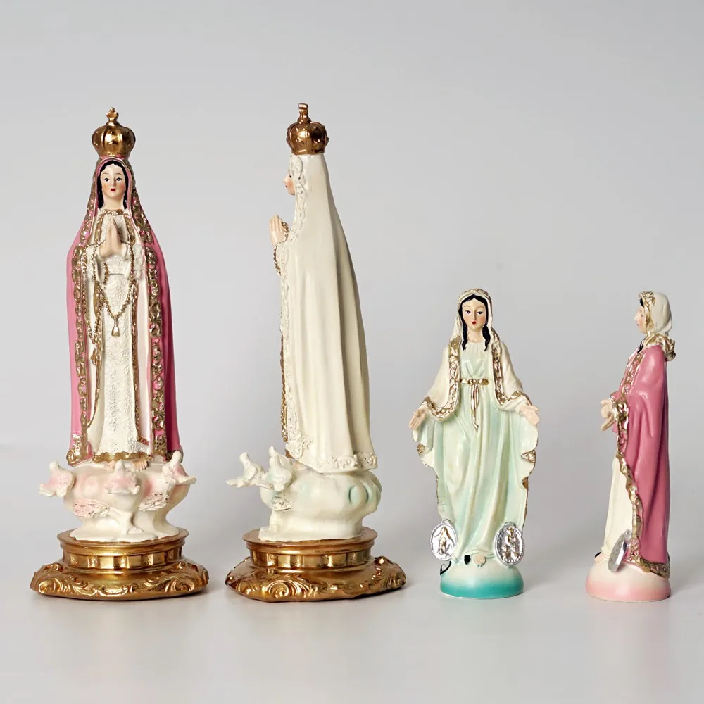 Vilead Resin Our Lady of Fátima Statue – Virgin Mary Catholic Figurine Home Altar Decor (12cm/20cm) 6