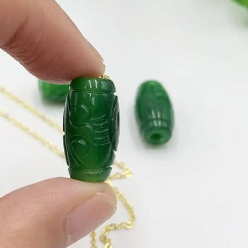 

20mm Natural Green Jade Beads For Jewelry Making Diy Necklace Pendant Bracelet Charms Myanmar Jadeite Bead Jewellery Accessories