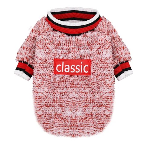 Winter Warm Pet Dog Sweater Dog Clothes Cashmere Lamb Classical Thicken Dog Cat Coat Jacket Costume Pet Clothing