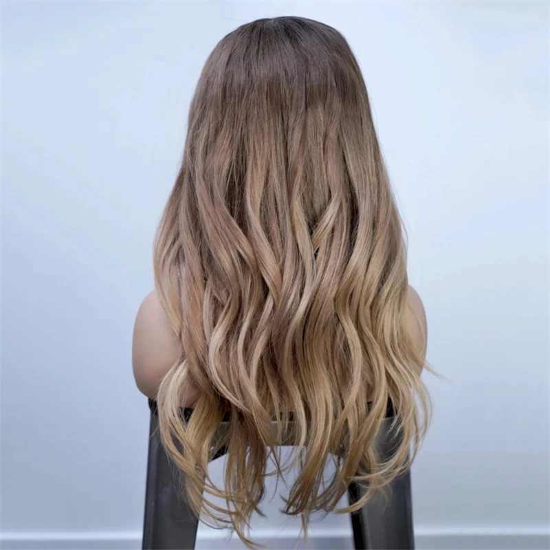 Long 180%Density Ombre Blond 22inch 5x5 Silk Base Body Wave Jewish Human With BabyHair HD Lace European Hair Preplucked Glueless