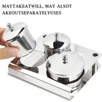 3pcs New Arrival Mini Stainless Steel Nail Art Cup Set Crystal Liquid Sterilization Cup Nail Salon Set Organizer Manicure Tools 1