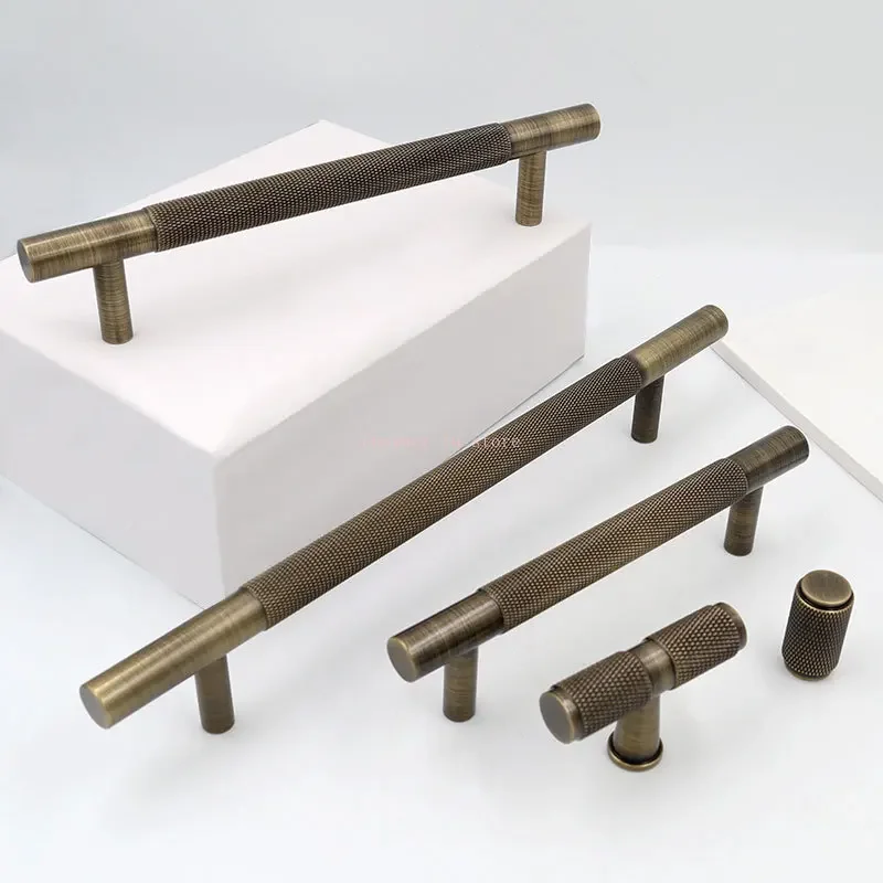 Solid Bronze Brass Knurled Handle Drawer Door Handle Cabinet Knobs furniture handles,kitchen door handles