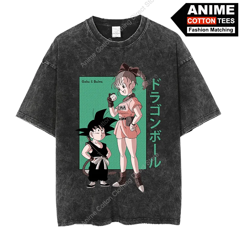 

Футболка унисекс с принтом дракона жемчуга, Классическая Ретро футболка с аниме принтом Гоку бульма, Повседневная Уличная одежда в стиле Харадзюку, свободные хлопковые топы, Y2k
