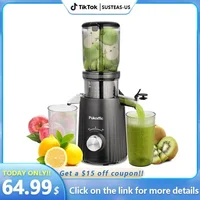 PUkomc Juicer Machines, Cold Press Juicer with 4.25'' Large Feed，Slow Masticating Machines Chute Fit Whole Vegetable And Fruit 1