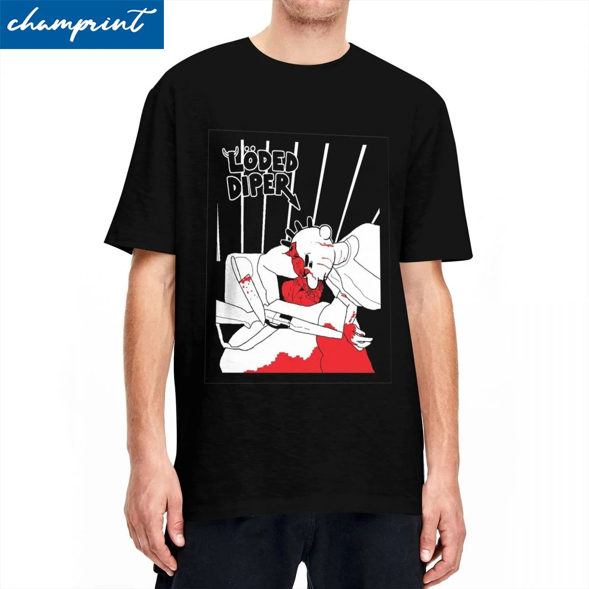 

Художественная футболка с лодовым постером для мужчин и женщин, новинка, футболка из чистого хлопка с круглым вырезом, футболки с коротким рукавом, женская одежда