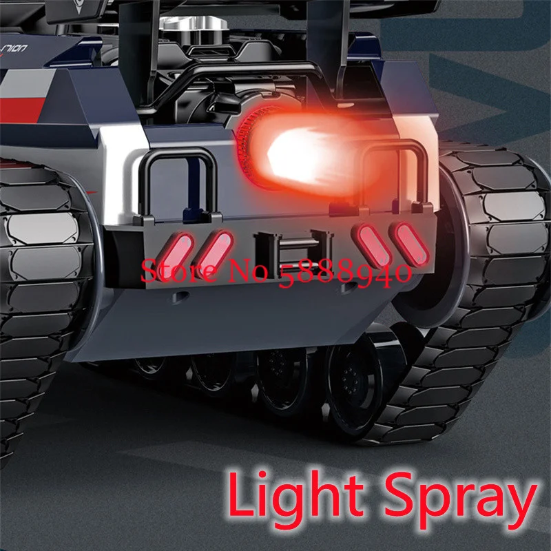 Crawler Type Spray Remote Control Tank 1:12 4WD Large Scale All Terrain Off Road High Speed Alloy Tracked RC Truck Vehicle Toy 2