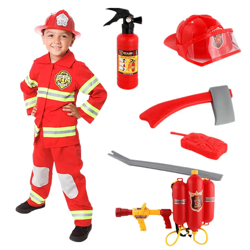 Costume d'Halloween Costume de pompier pour enfants Costume de