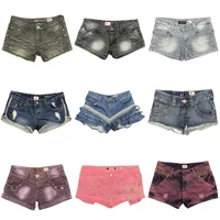 Retro Y2K Distred Skull Print Low Waist Super ort Jeans orts for Young Girls Vintage Sle Four Seasons Wear