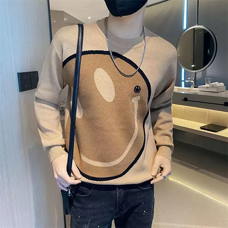 Felpa da uomo Nuovo autunno inverno strato base lavorato a maglia Elegante pullover di fascia alta 4