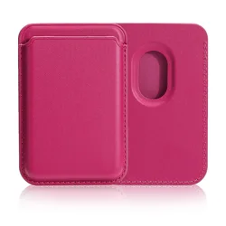Luxury Leather Magnetic Wallet Card Holder - Premium Phone Accessory Cover - Leather Wallet (Rose Red)