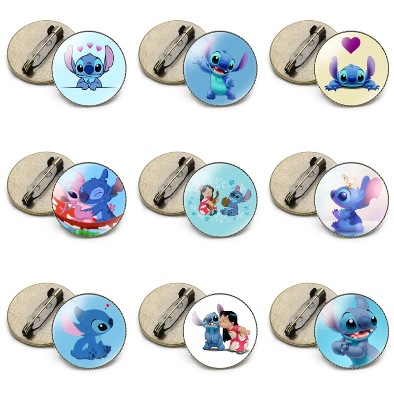 

Disney Lilo&Stitch Cartoon Patterned Time Gemstone Brooch Badge Enamel Pin Cute Creative High-quality Birthday Gifts for Friends