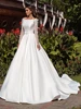 A-Line Elegant Wedding Dresses 2025 Satin Bridal Gowns Lace Appliques Boat Neck Robes Floor Length  Vestidos De Novia Customized 4
