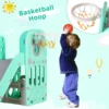 Children's Slide, Indoor Outdoor Slide Climber Playset Slide with Basketball Hoop and Storage Space for Kids Garden Backyard Toy 6