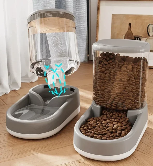 Automatic Pet Water & Food Dispenser - Gravity Flow Feeder for Cats & Dogs 4