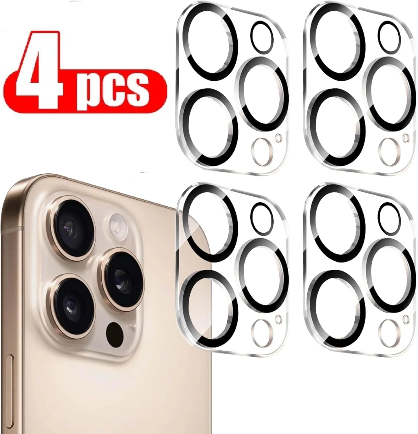 4PCS Camera Lens Protector For iPhone 16 11 12 13 14 15 Pro Max ...