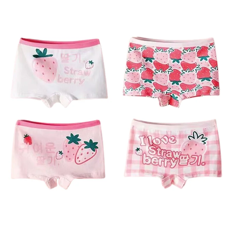 4pcs/Lot Cartoon Panties Cotton Short Pants Girls' Underwear Suit 2-10Years