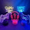 3D LED Gaming Setup RGB Lamp USB Powered Gaming Room Children's Lamp Bedroom Night Lights LED Table Lamp Indoor Lighting Gifts 2