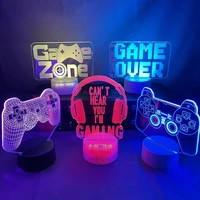3D LED Gaming Setup RGB Lamp USB Powered Gaming Room Children's Lamp Bedroom Night Lights LED Table Lamp Indoor Lighting Gifts 2
