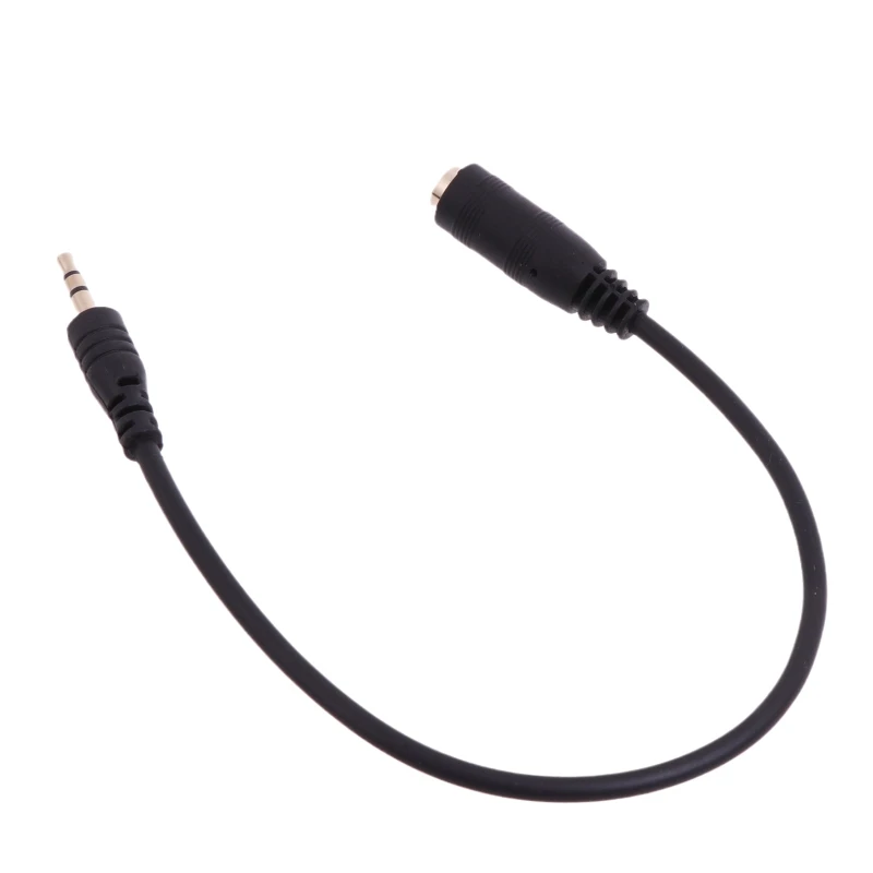 Gold-Plated Stereo Aux Extension Cable - 2.5mm Male to 3.5mm Female, 20cm