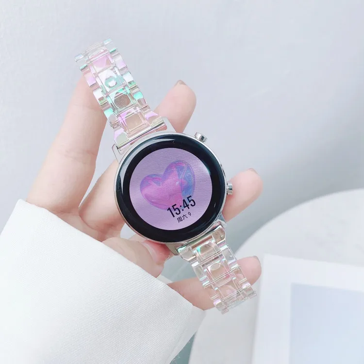 

22mm 20mm Dazzling Transparent Band for Samsung Galaxy Watch 3 4 40/44m 41/45mm Slim Plastic Strap for Amazfit Huawei GT2 Correa