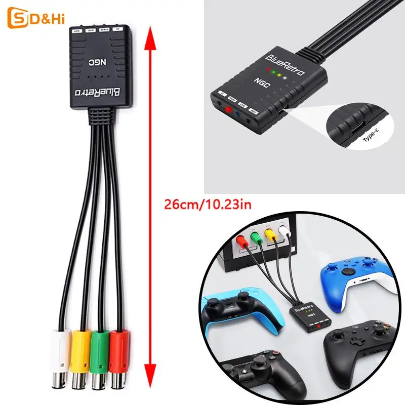 Blueretro Per Nintendo Gamecube Console Controller Di Gioco Wireless Adattatore Per Ps3 Ps4 Ps5 8Bitdo Switch Pro Wii Controller