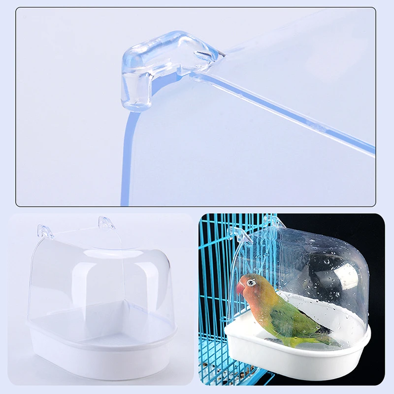New Bird Water Bath Tub For Pet Bird Hanging Bowl Parrots Parakeet Birdbath