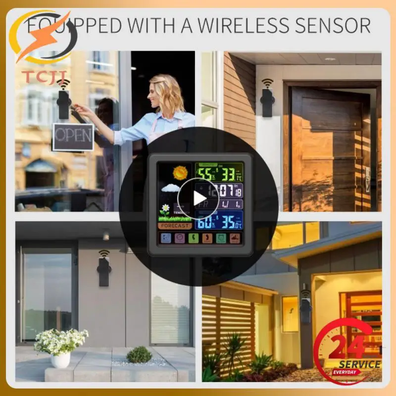 

Portable Indoor Outdoor Thermometer Intelligent Delayed Alarm Weather Station Wireless Digital Temperature Hygrometer Detector