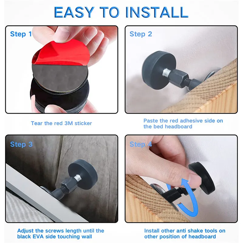 1 Set Self-adhesive Adjustable Thread Bed Frame Anti-Shake Tool Fixed Bed Anti-squeaking Telescopic Support Hardware Fasteners