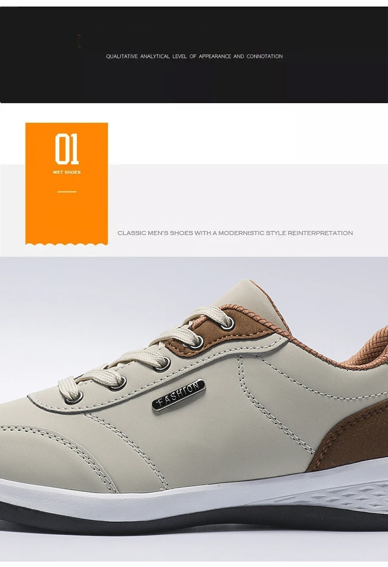 Description Picture 6 of itemPu Leather Men Shoes Sneakers Trend Casual Skateboarding Shoes Male Sneakers Non-slip Footwear Men Walking Shoes Men Sneaker