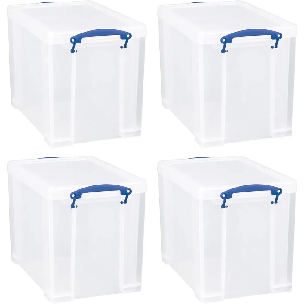 19 Liter Plastic Stackable Storage Container with Snap Lid & Built-in ...