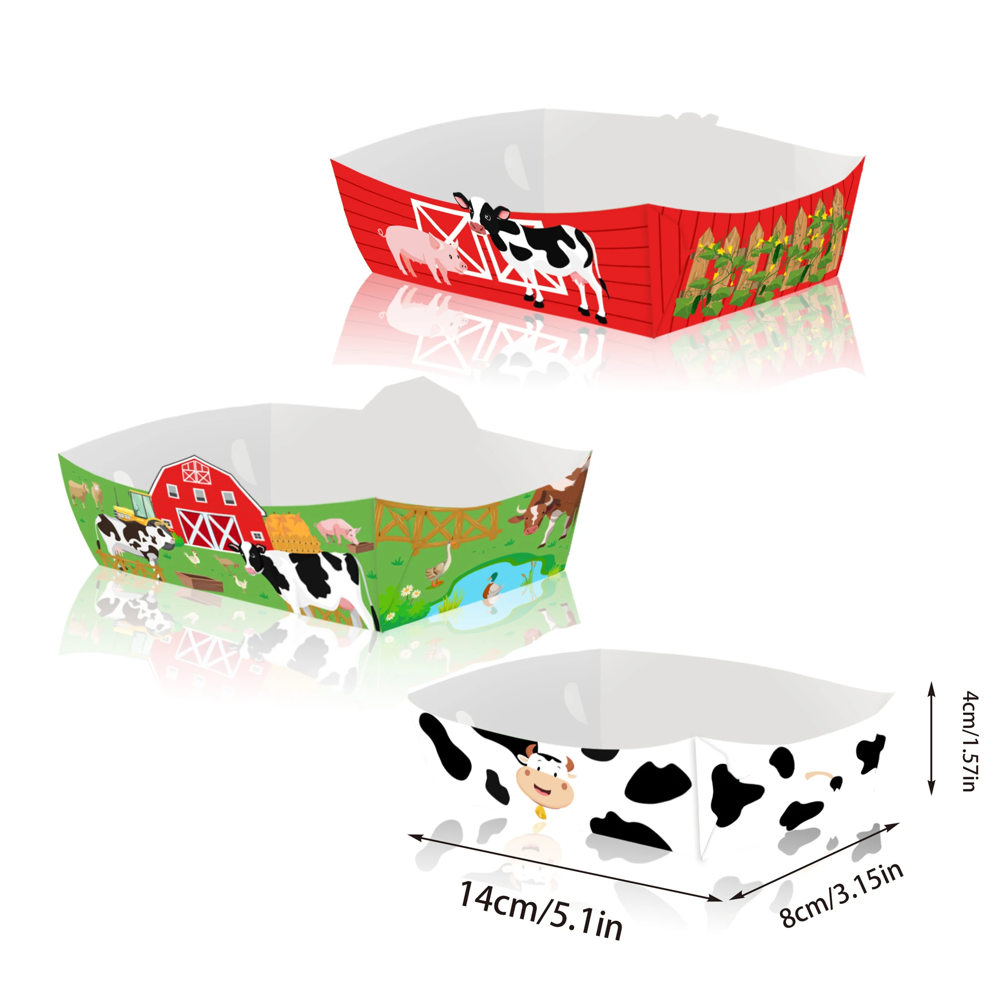 Vibrant Disposable Paper Food Trays