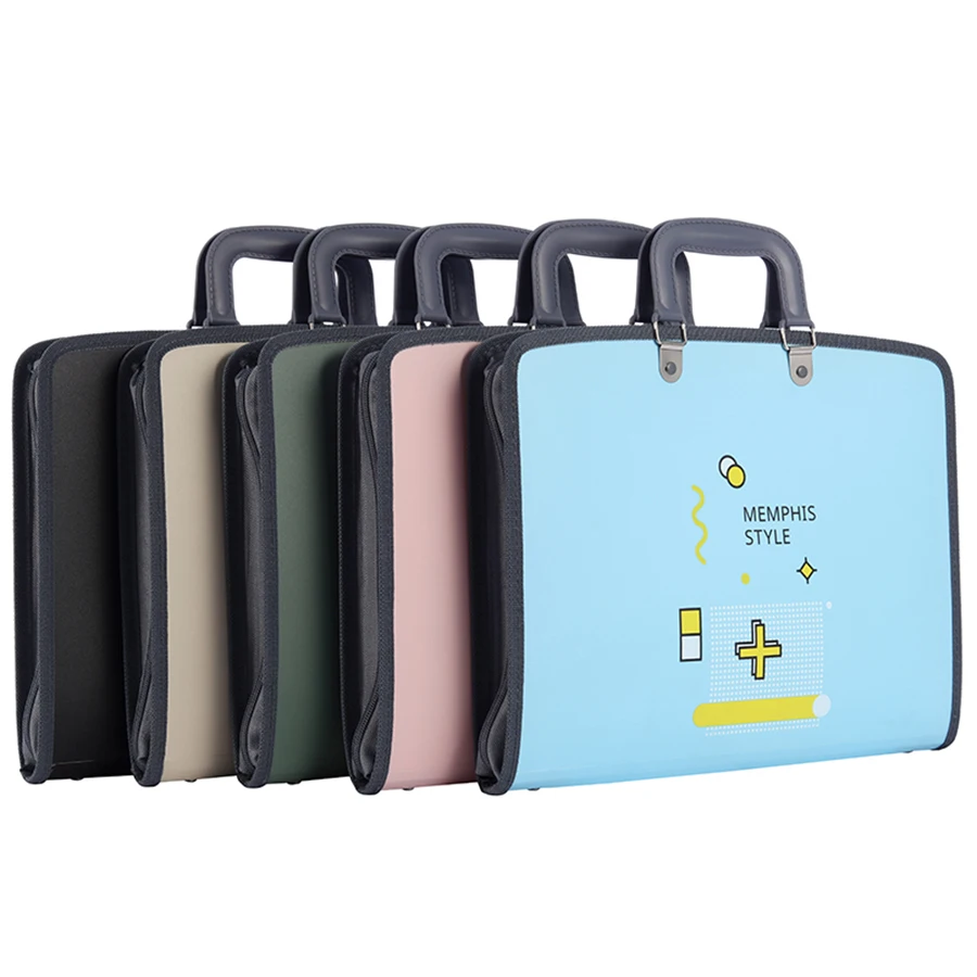 13Layers Retro Style A4 Organ Bags Student Test Paper Folder Handbag Information Storage Office Affairs Package
