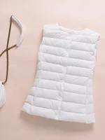 0-10℃ Ultralight Down Vest Women 2024 New Autumn Winter Female Duck Down Waistcoat Puffer Feather Padded Sleeveless Warm Jackets 2
