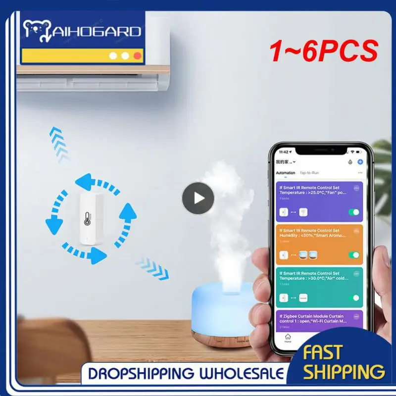 

Умный Wi-Fi датчик температуры и влажности Tuya, 1-6 шт.
