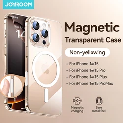 Joyroom Magnetic Anti-Yellow Transparent Phone Case - Slim & Wireless Charging Compatible Cover for iPhone 16 Pro Max