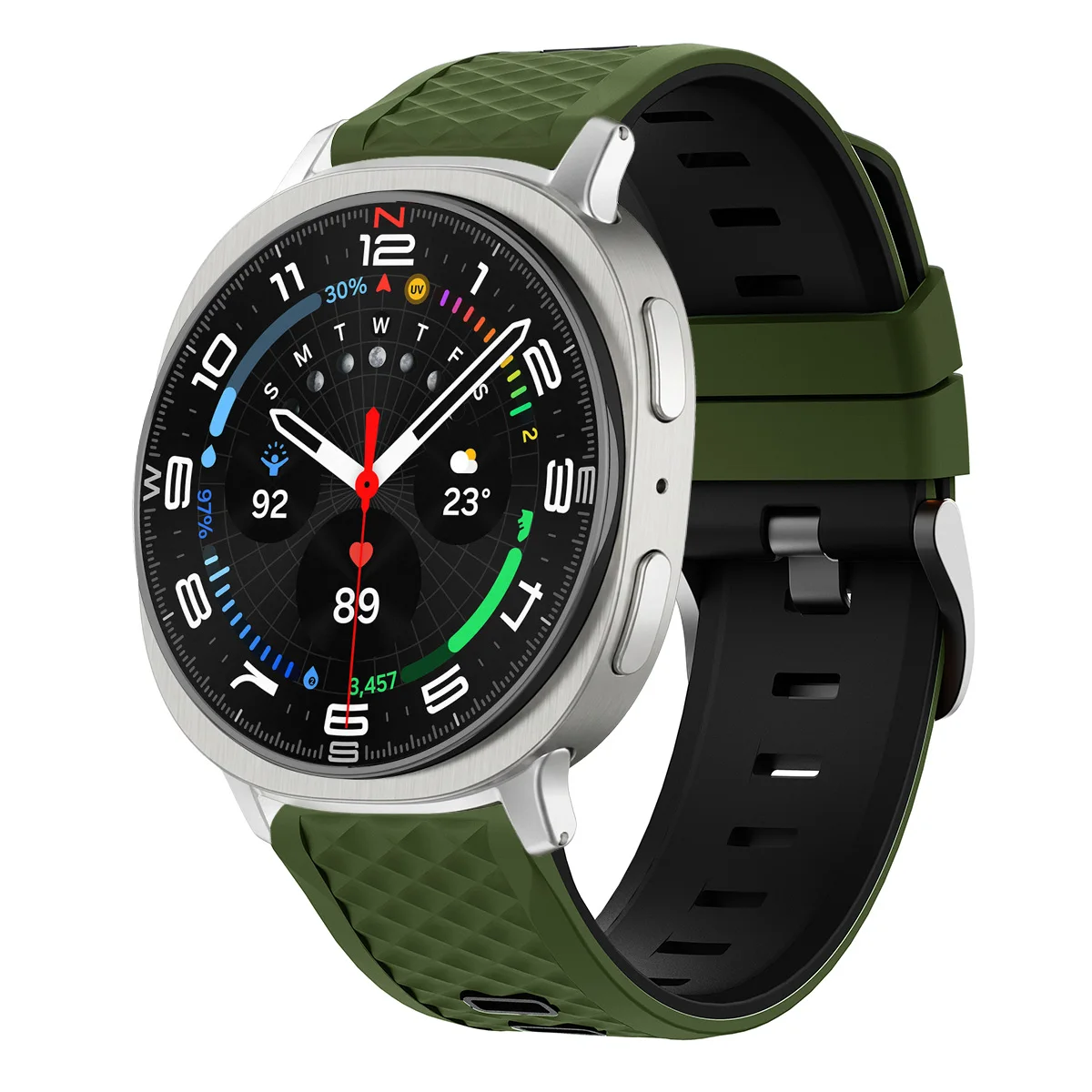 Two-Tone Silicone Sport Watch Band Strap