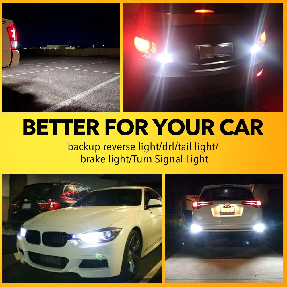 2-Pack T20 LED Canbus 7443 W21/5W Bulbs - High-Performance Position & DRL Lights