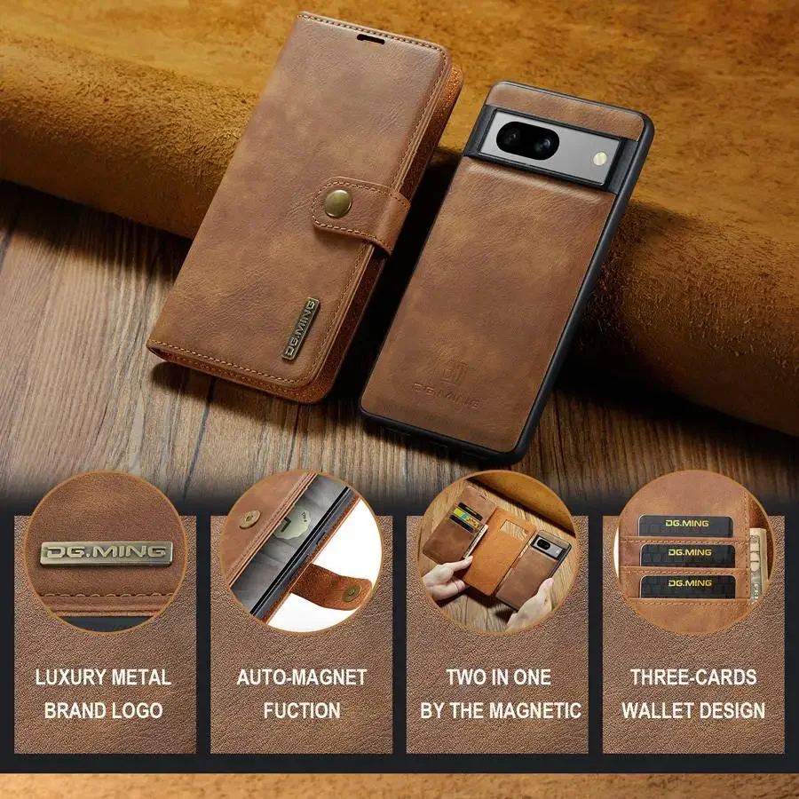 For Google Pixel 8 7 6 Pro 7A 6A Case Colorful Luxury Leather Skin-Friendly With Wallet Card Pocket Shockproof Protection Cover