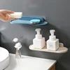 Bathroom Storage Shelf Plastic Wall Mount Shelf Adhesive Soap Shower Shelves Seasoning Bottle Bracket Storage Rack رف تخزين 2