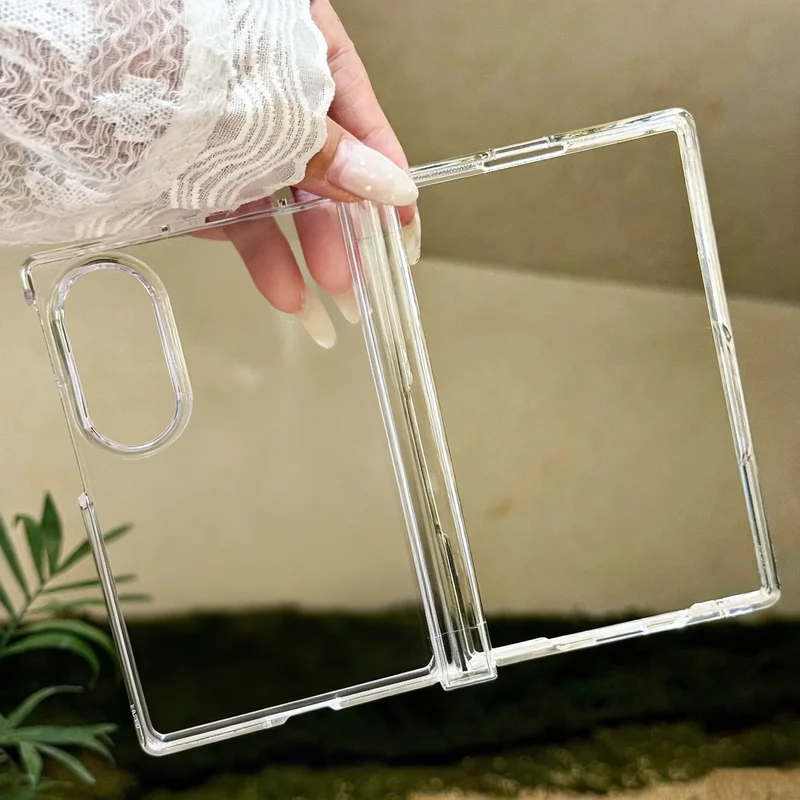 Transparent Shockproof Folding Phone Case, Hard Cover for Samsung Galaxy Z Fold Series
