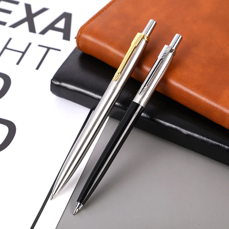 

Luxury Quality Metal Ballpoint Pen Stainless Steel Color Press Signature Pen Ball Point Pen Stationery Office Supplies New