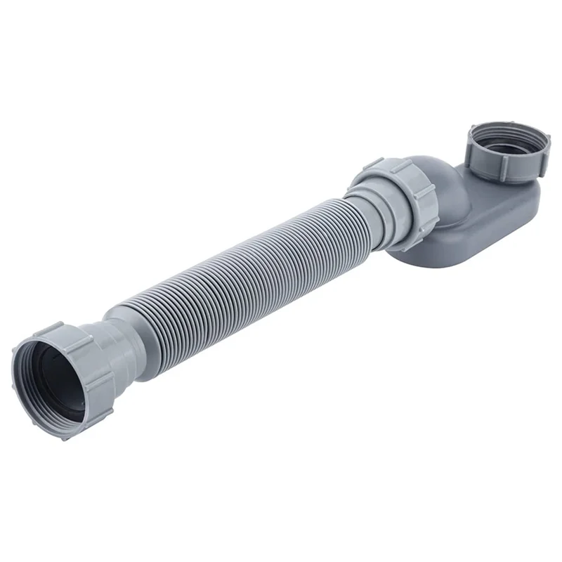 Newest Low Profile 1 1/2 P Trap Flexible Bathtub Shower Drain Pipe Flat P Trap Free Standing Tub Drain For Bath Bathtub