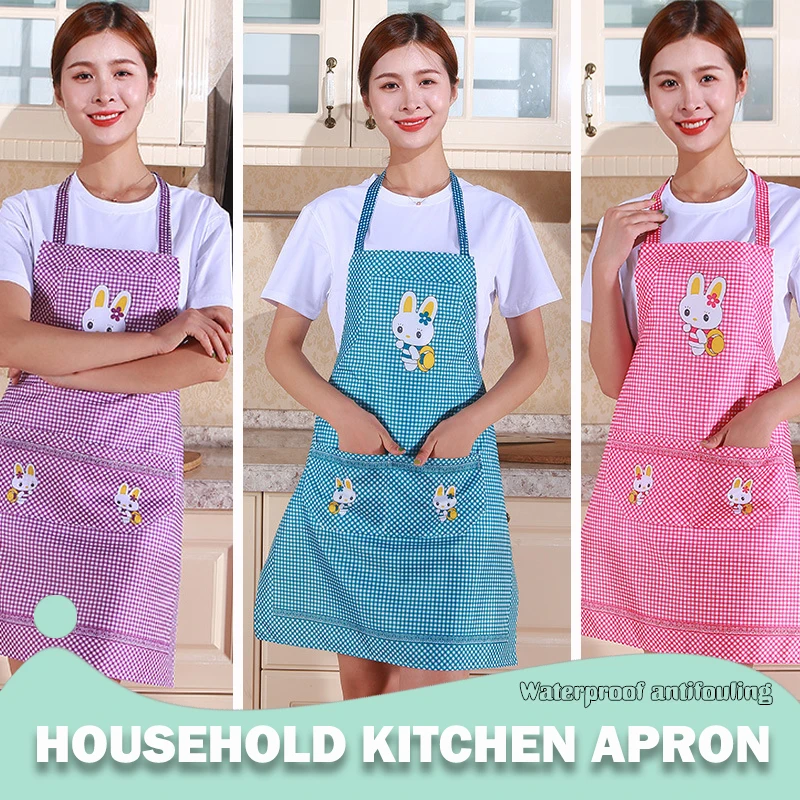 Delantal de cocina creativo de un tamaño para mujer, delantal impermeable  de conejo de dibujos animados, accesorios de cocina, paño de limpieza a  mano - AliExpress